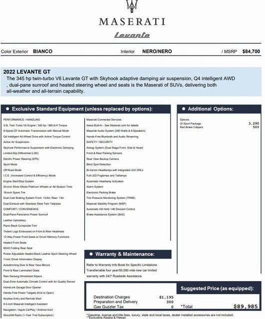 Certified 2022 Maserati Levante GT image 2