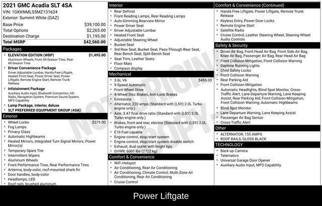 Used 2021 GMC Acadia SLT w/ Elevation Edition image 9