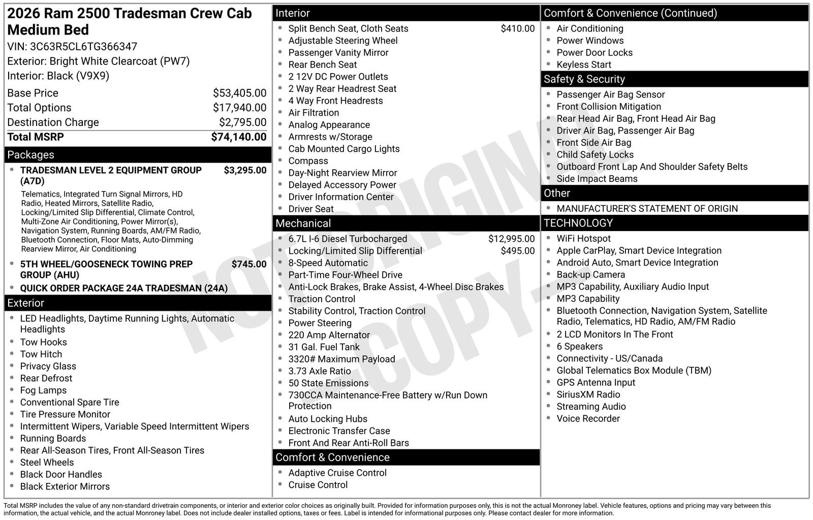 New 2026 RAM 2500 Tradesman AWD/4WD image 28