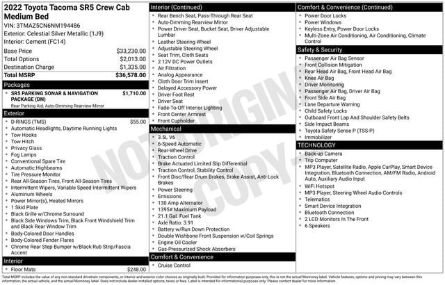 Certified 2022 Toyota Tacoma SR5 RWD image 33