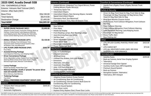 Used 2025 GMC Acadia Denali w/ Super Cruise Package AWD/4WD image 24