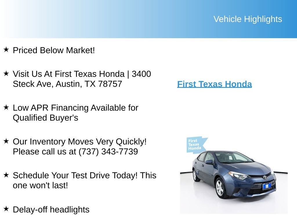 Used 2016 Toyota Corolla LE FWD image 9