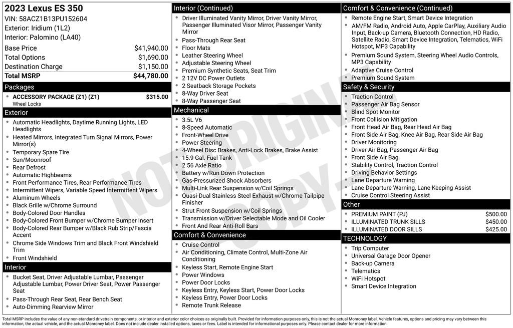 Used 2023 Lexus ES 350 w/ Accessory Package (Z1) FWD image 13