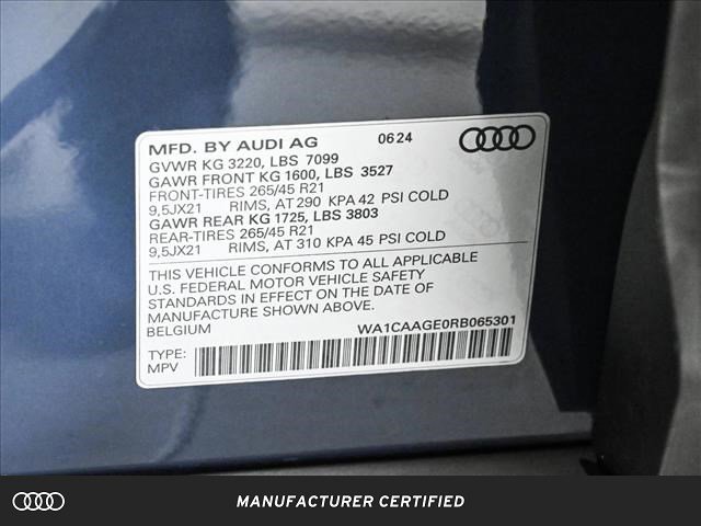 Certified 2024 Audi Q8 e-tron Premium Plus w/ Premium Plus Package image 1