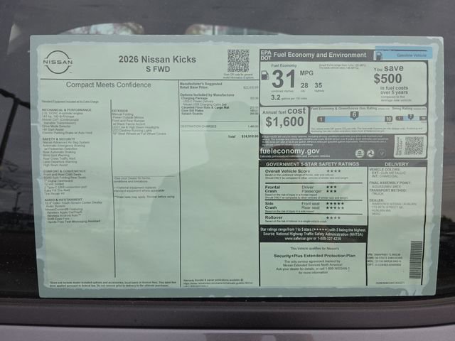 New 2026 Nissan Kicks S w/ Charging Package FWD image 29