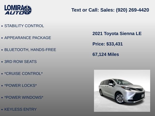 Used 2021 Toyota Sienna LE FWD image 8