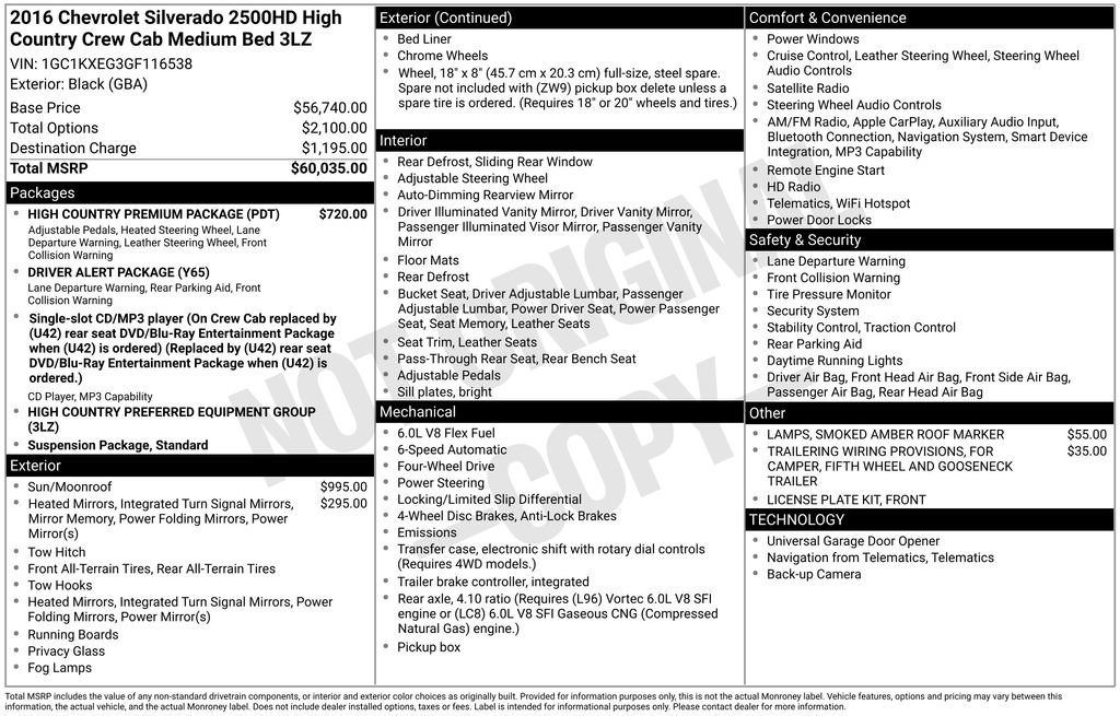 Used 2016 Chevrolet Silverado 2500 High Country w/ High Country Premium Package image 7