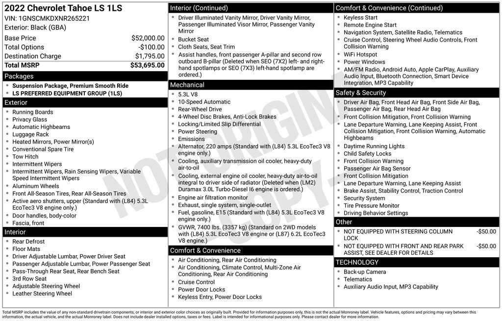 Used 2022 Chevrolet Tahoe LS RWD image 6