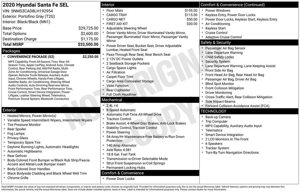 Used 2020 Hyundai Santa Fe SEL w/ Convenience Package AWD/4WD image 30