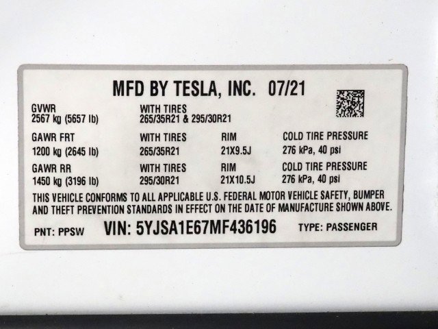 Used 2021 Tesla Model S Plaid image 72