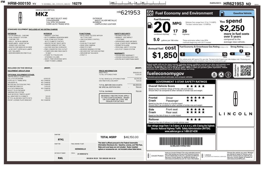 Used 2017 Lincoln MKZ Select w/ Select Plus Package image 10