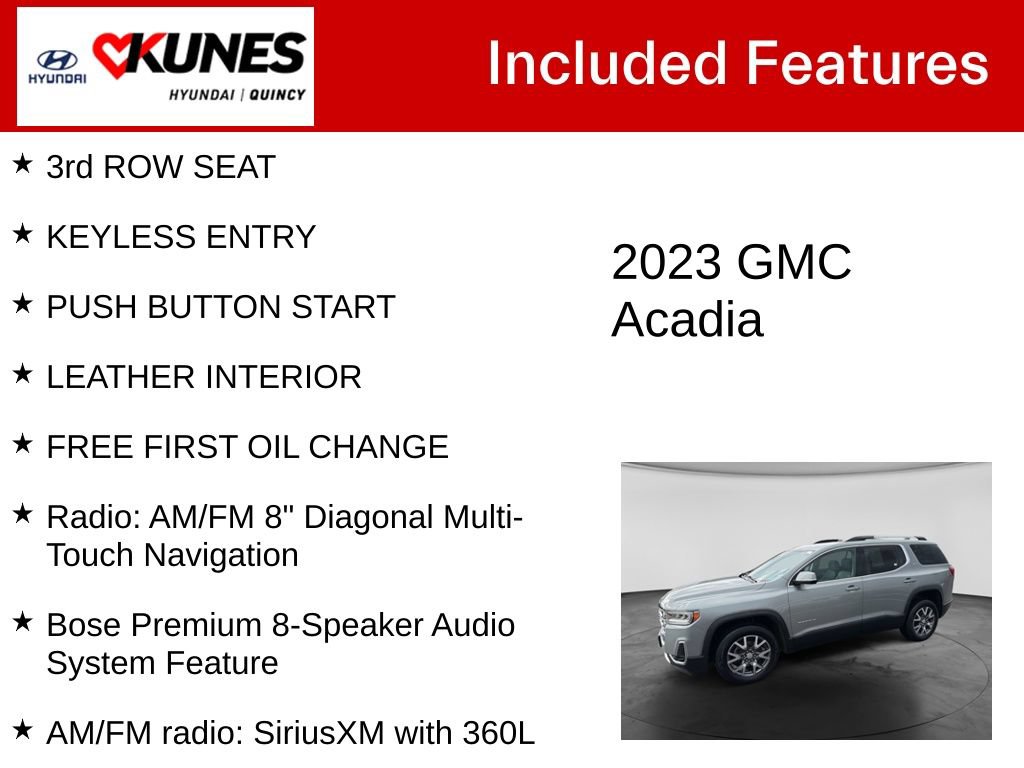 Used 2023 GMC Acadia SLT AWD/4WD image 3