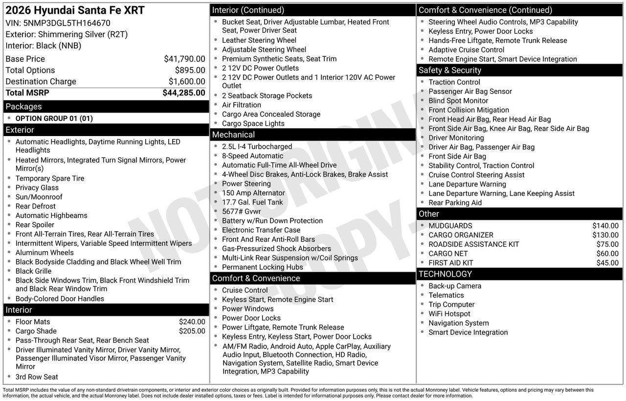 New 2026 Hyundai Santa Fe XRT AWD/4WD image 39