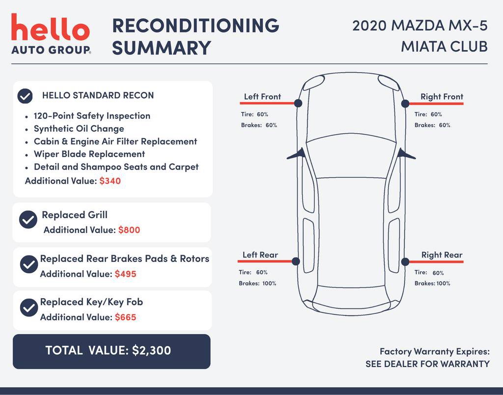 Used 2020 MAZDA MX-5 Miata Club w/ Appearance Package RWD image 3