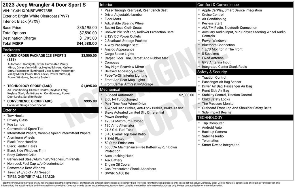 Used 2023 Jeep Wrangler Sport S image 38
