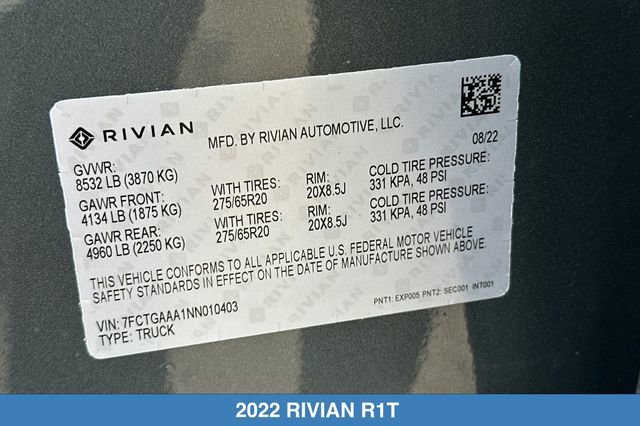 Used 2022 Rivian R1T Adventure AWD/4WD image 30