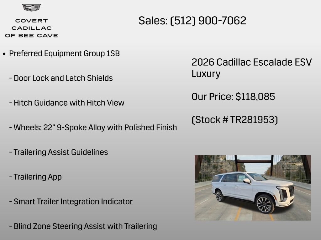 New 2026 Cadillac Escalade ESV Luxury w/ Touring Package AWD/4WD image 12