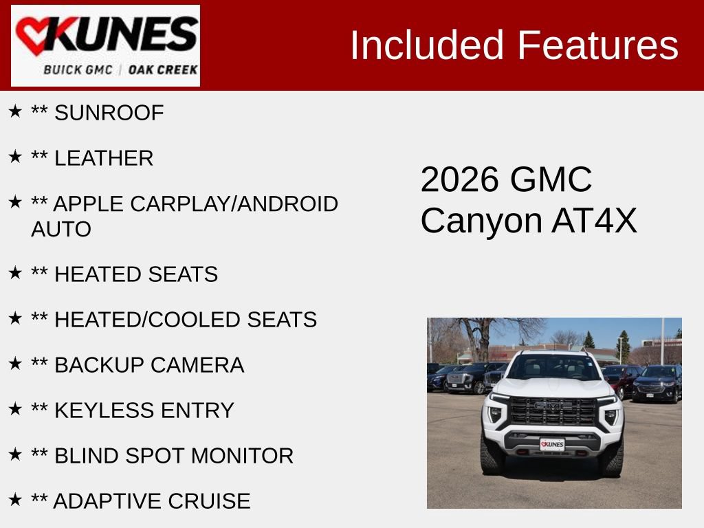 Used 2026 GMC Canyon AT4X w/ LPO, Black Badging Package AWD/4WD image 2