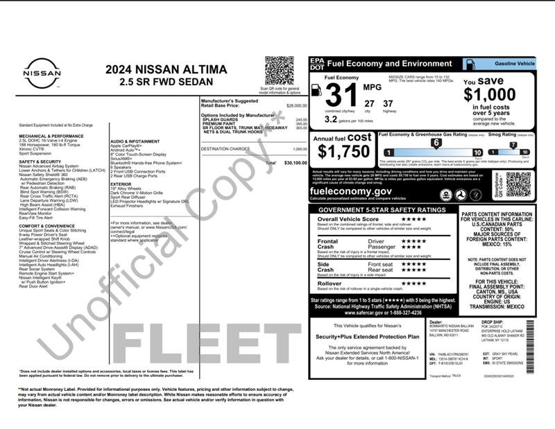Used 2024 Nissan Altima 2.5 SR FWD image 3