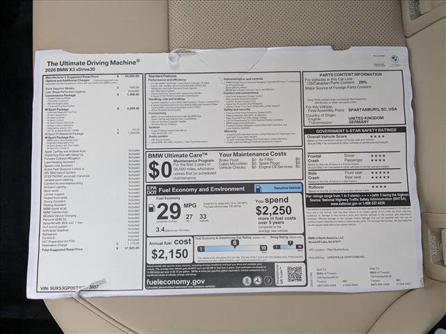 New 2026 BMW X3 xDrive30 w/ M Sport Package image 19