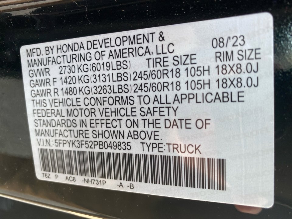 Certified 2023 Honda Ridgeline RTL image 39