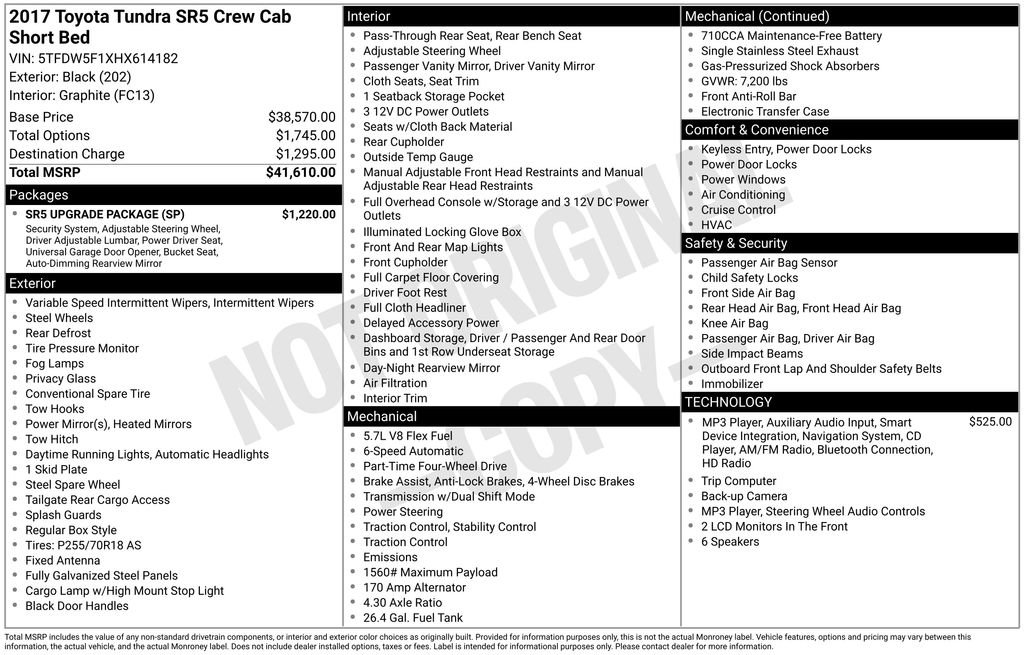 Used 2017 Toyota Tundra SR5 w/ SR5 Upgrade Package AWD/4WD image 27
