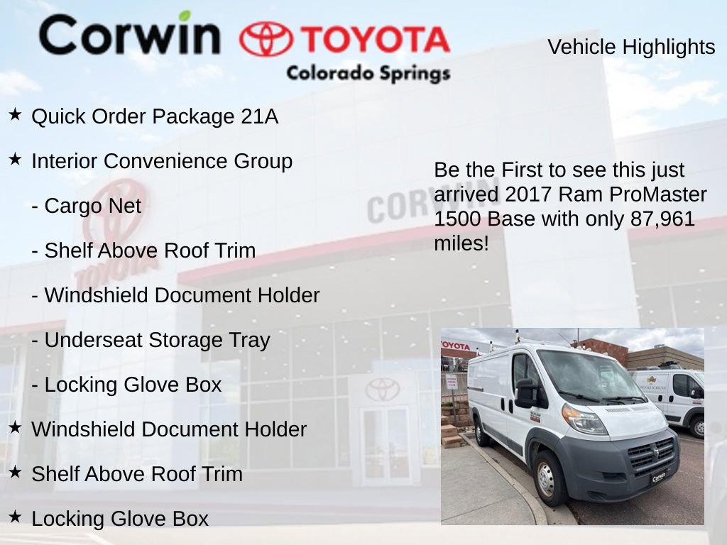 Used 2017 RAM ProMaster 1500 w/ Interior Convenience Group FWD image 4
