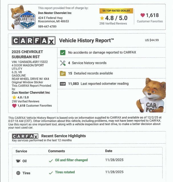 Used 2025 Chevrolet Suburban RST image 5