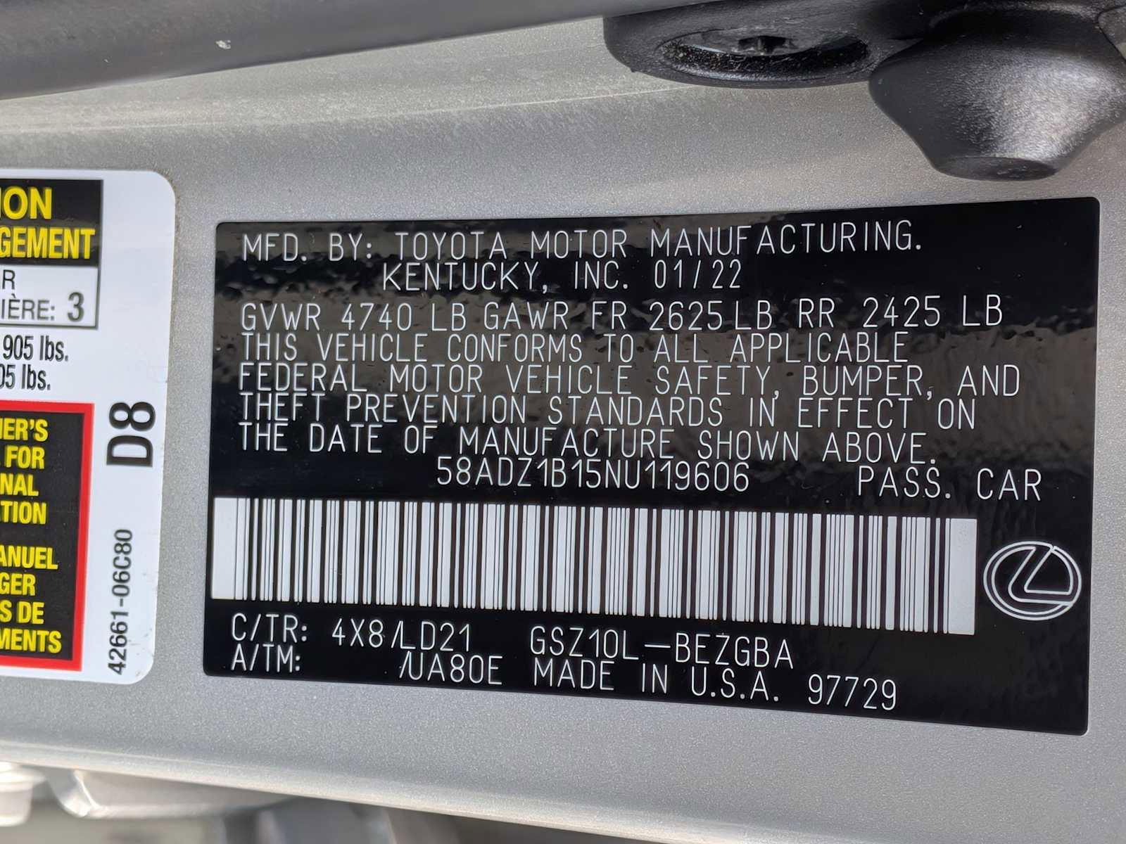 Used 2022 Lexus ES 350 w/ Premium Package image 38