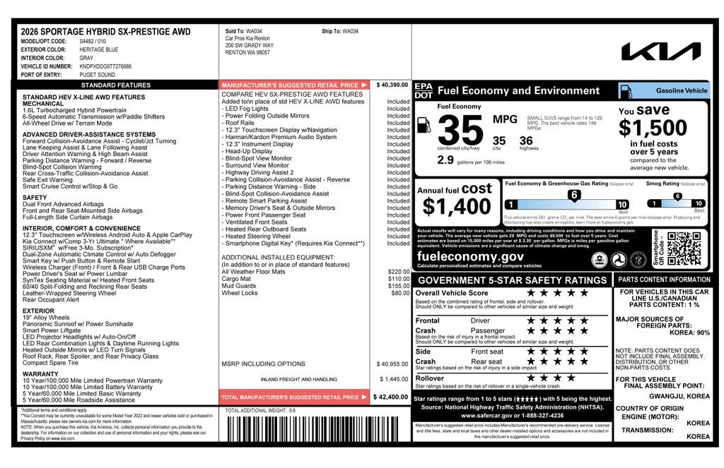 Used 2026 Kia Sportage SX Prestige image 2