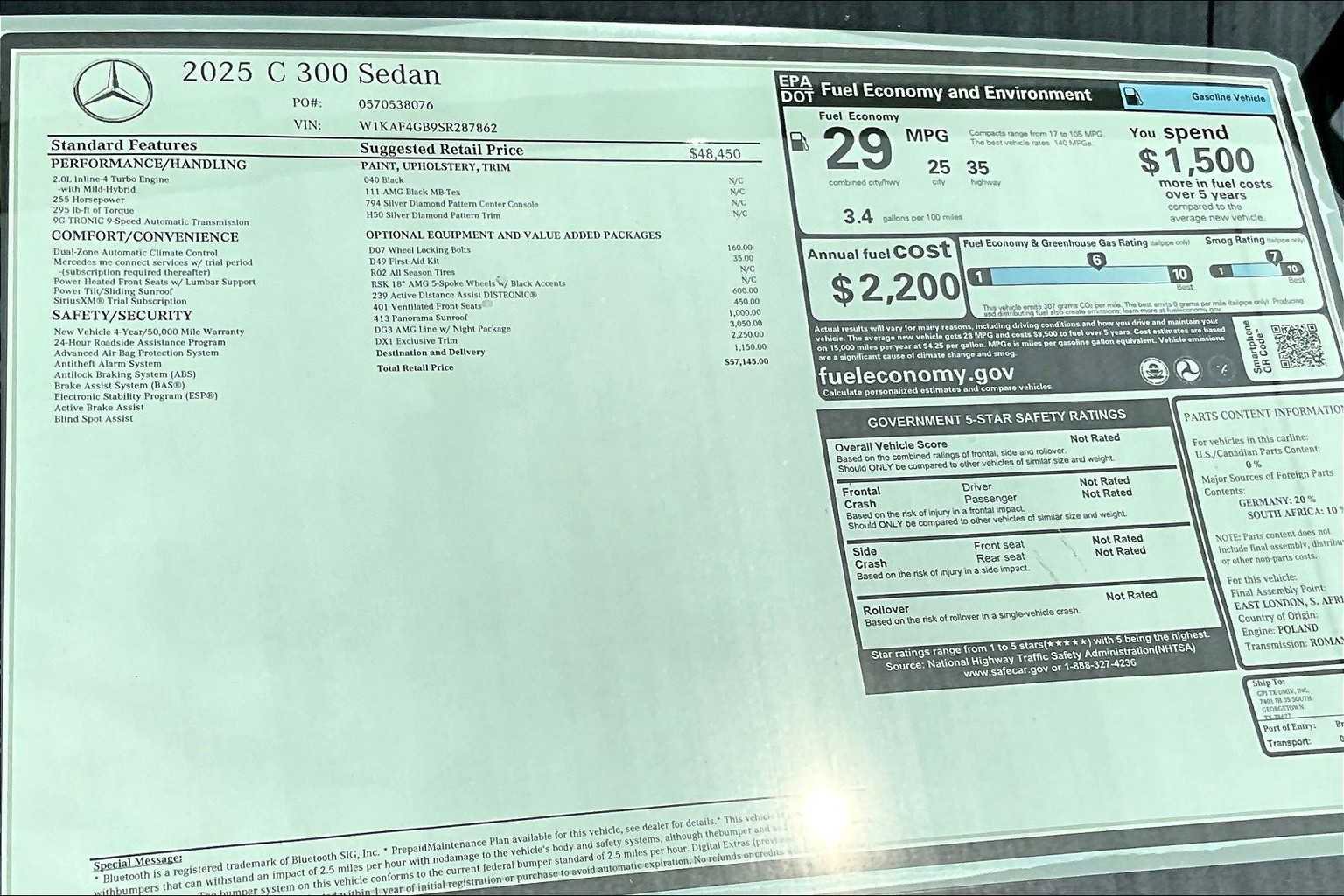 New 2025 Mercedes-Benz C 300 C 300 image 22