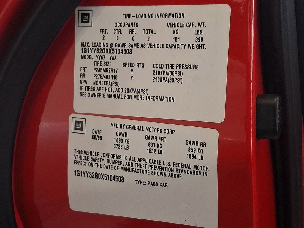 Used 1999 Chevrolet Corvette Convertible w/ Memory Pkg image 28