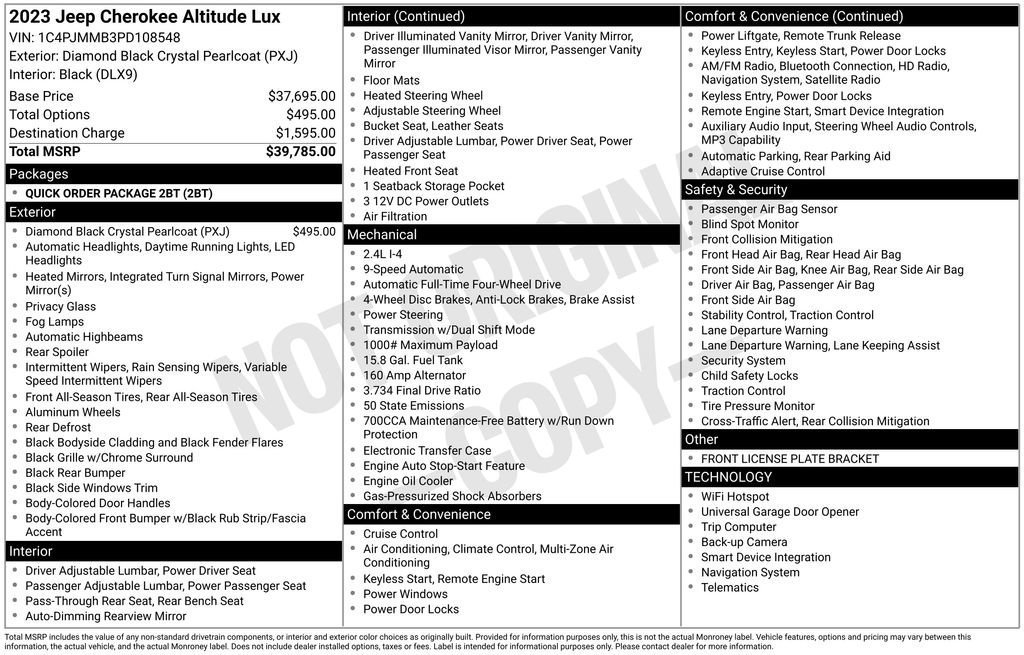 Used 2023 Jeep Cherokee Altitude Lux image 28