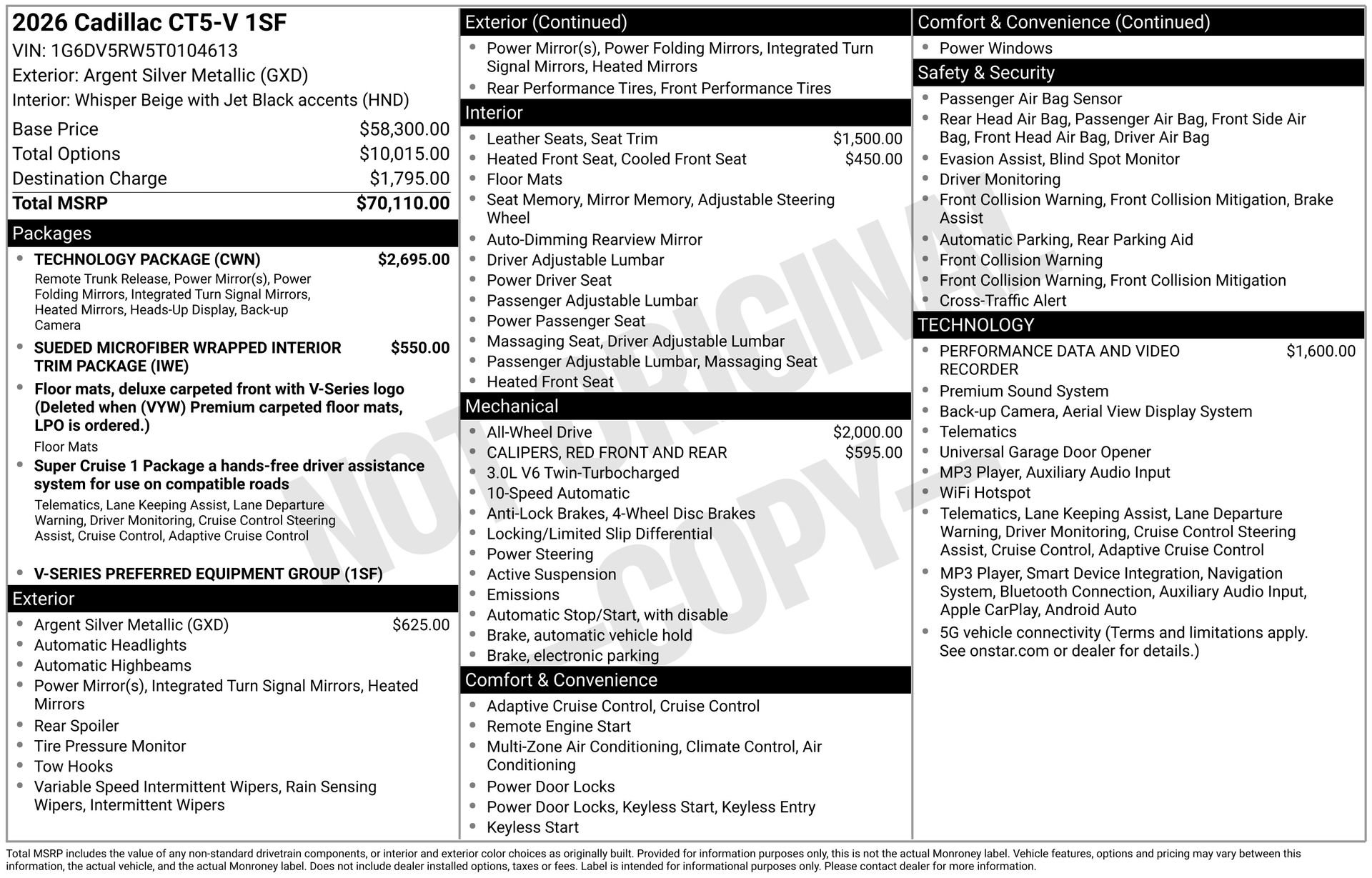 Certified 2026 Cadillac CT5 V w/ Technology Package AWD/4WD image 39