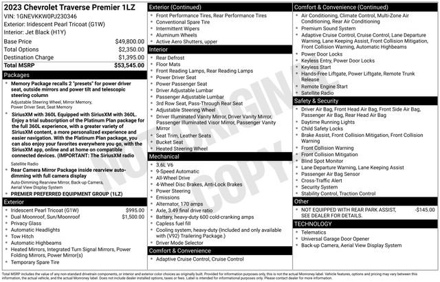 Certified 2023 Chevrolet Traverse Premier AWD/4WD image 36