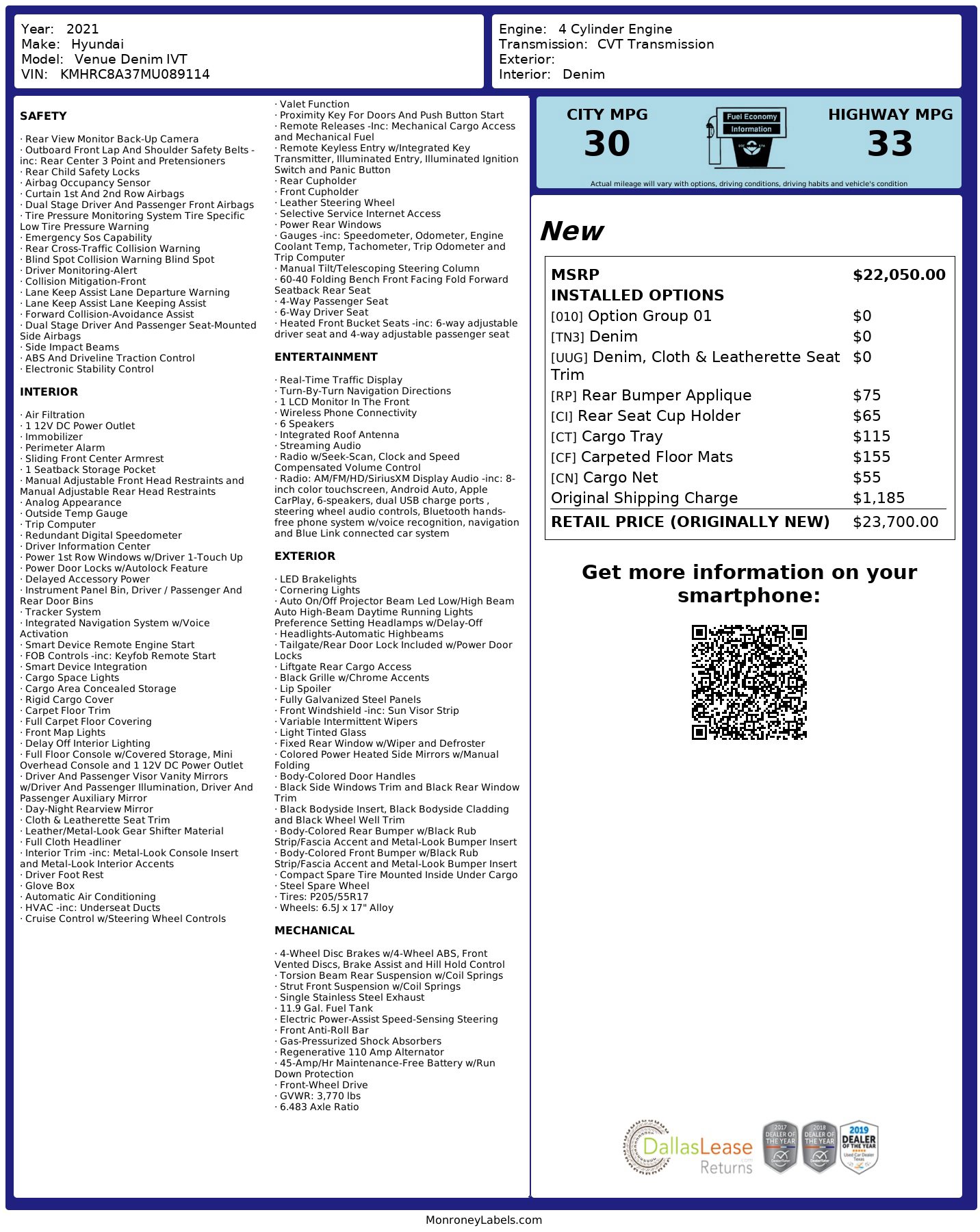 Used 2021 Hyundai Venue FWD image 3