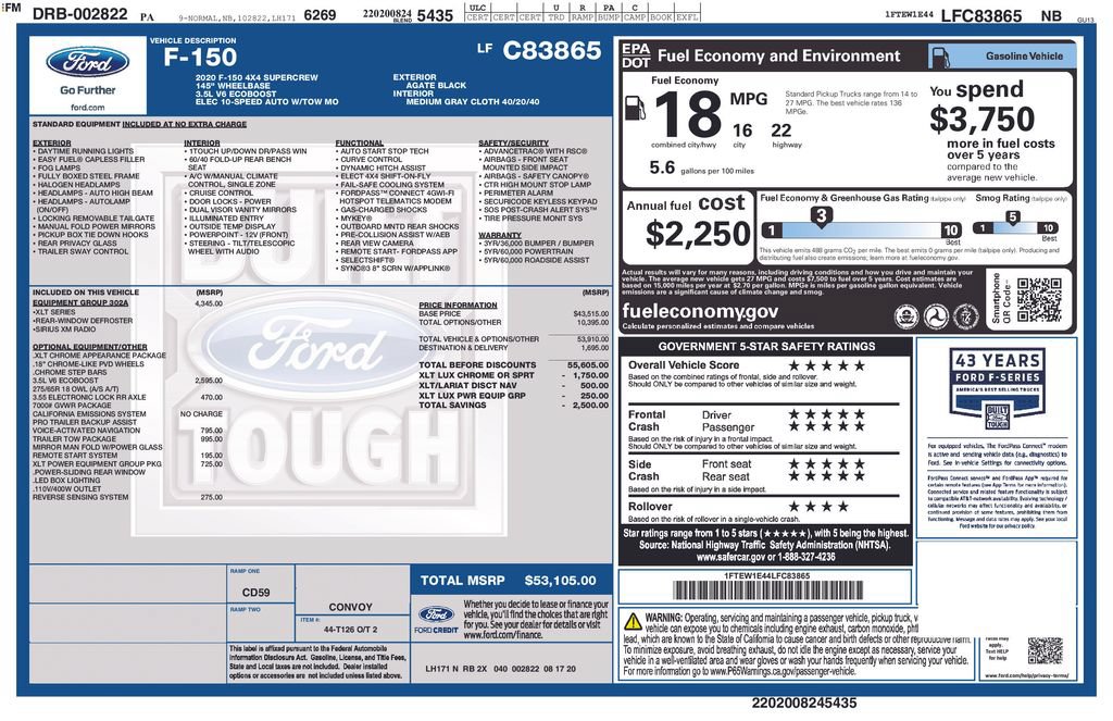 Used 2020 Ford F150 XLT w/ Equipment Group 302A Luxury AWD/4WD image 31