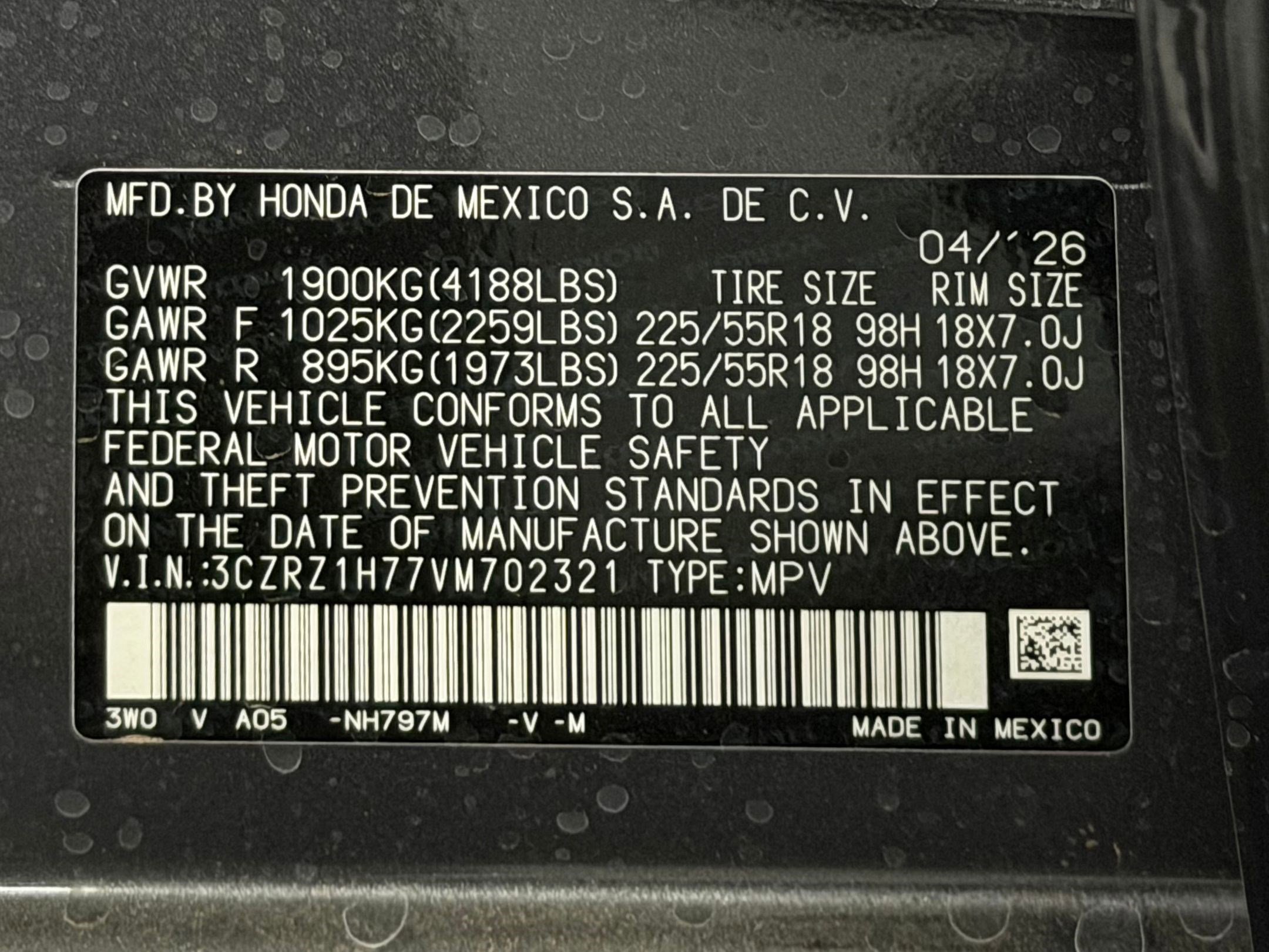 New 2027 Honda HR-V EX-L image 20