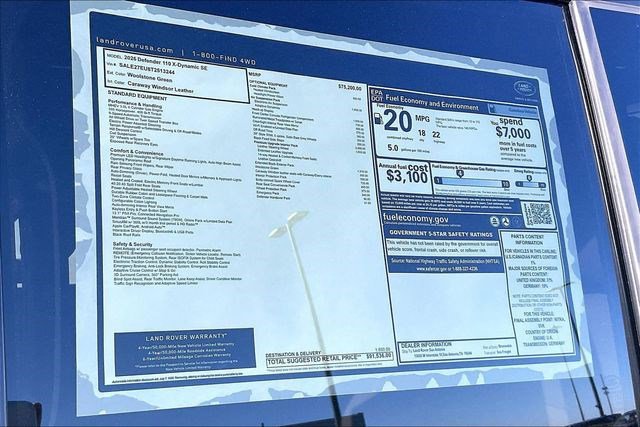 New 2026 Land Rover Defender 110 X-Dynamic SE image 16