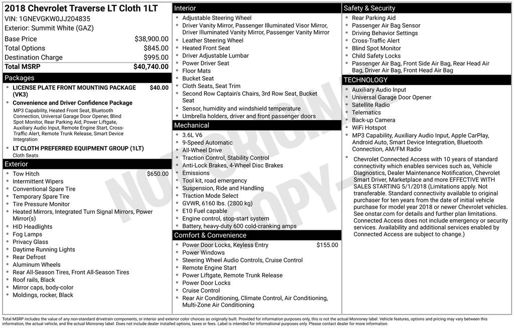 Used 2018 Chevrolet Traverse LT image 9