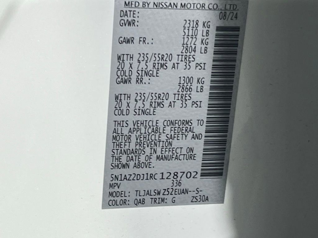 Used 2024 Nissan Murano Platinum w/ Cargo Package image 36