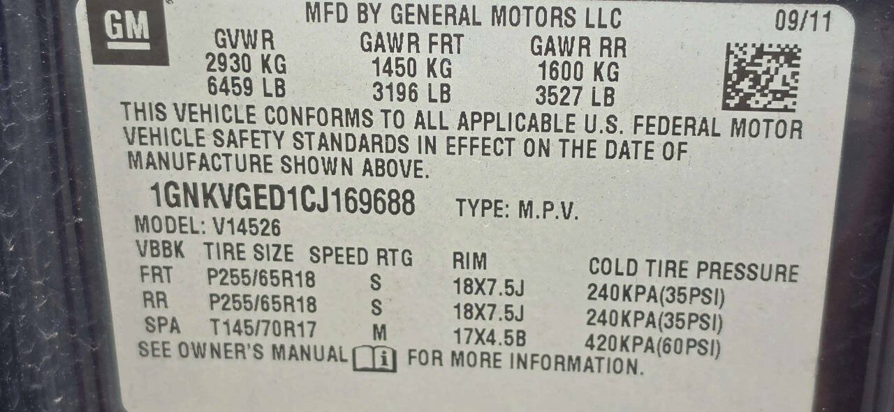 Used 2012 Chevrolet Traverse LT AWD/4WD image 11