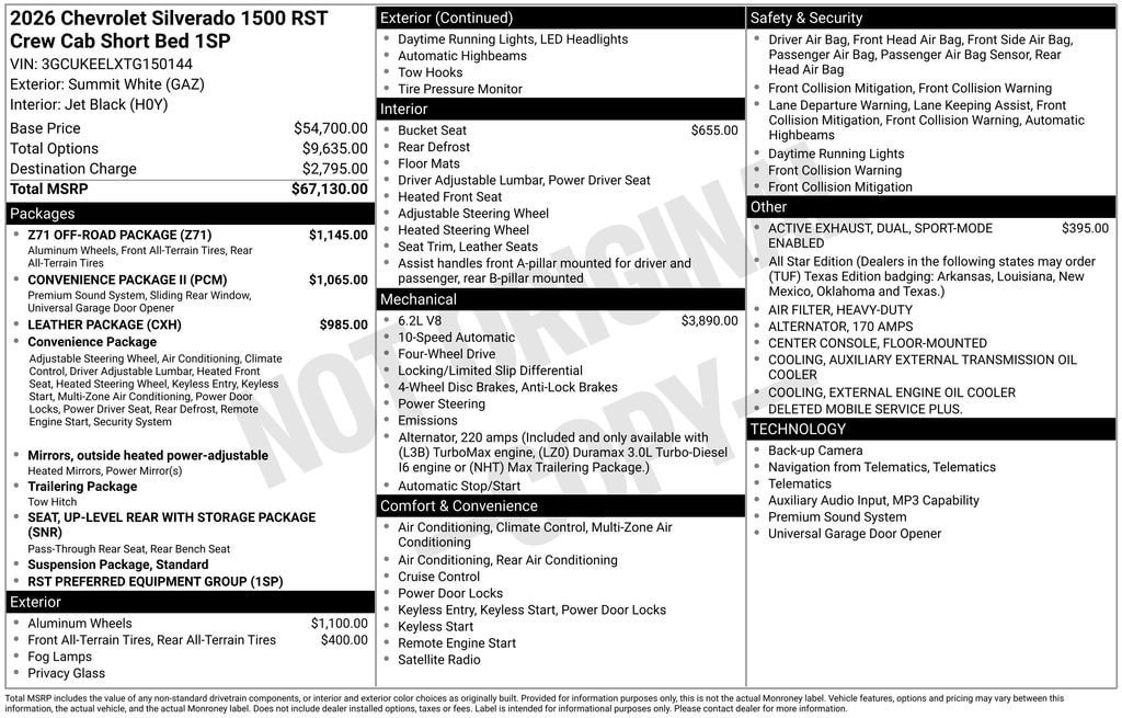 New 2026 Chevrolet Silverado 1500 RST w/ Z71 Off-Road Package AWD/4WD image 27