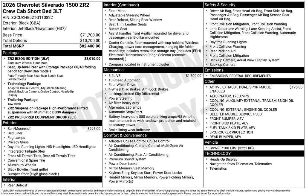 New 2026 Chevrolet Silverado 1500 ZR2 w/ ZR2 Bison Edition image 6