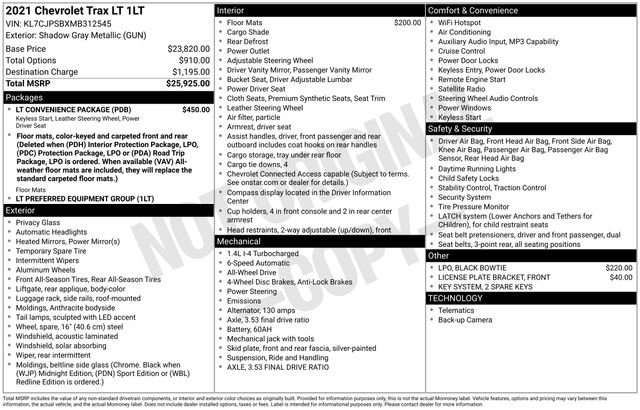 Used 2021 Chevrolet Trax LT w/ LT Convenience Package image 5