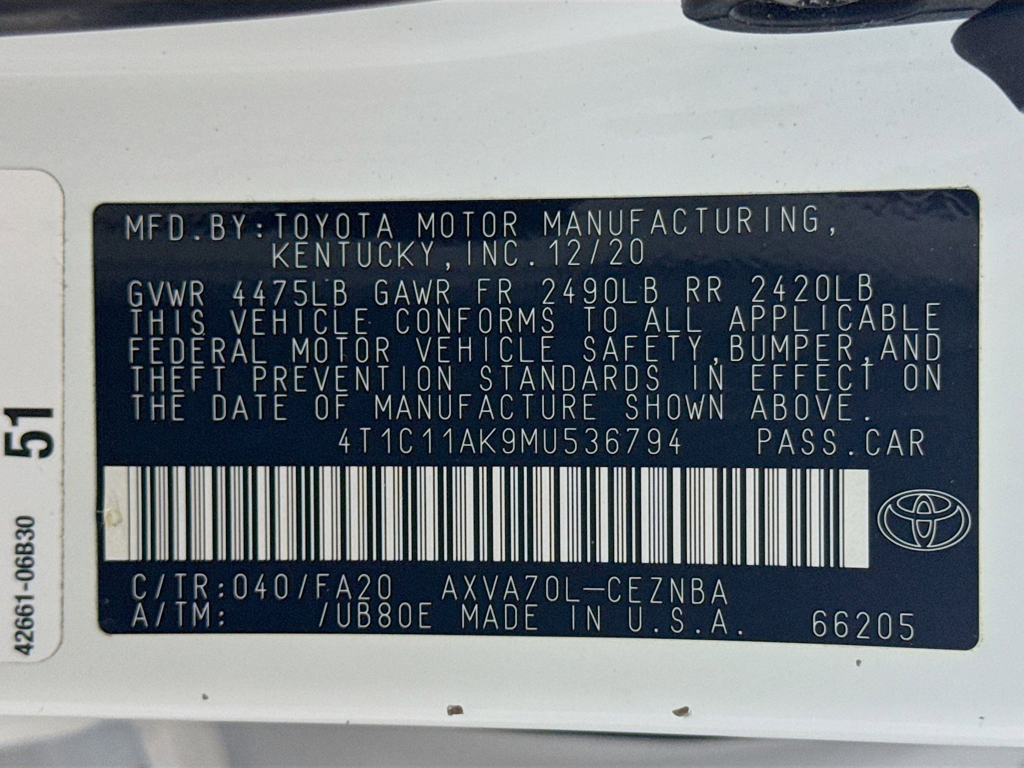 Used 2021 Toyota Camry LE FWD image 39