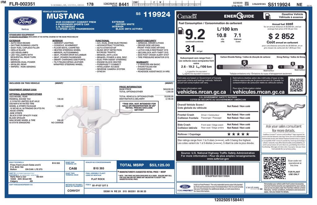 Used 2025 Ford Mustang Premium w/ Wheel & Stripe Package image 24