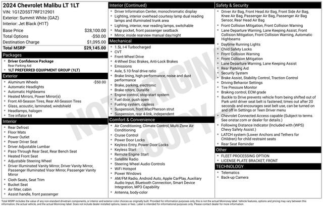 Used 2024 Chevrolet Malibu LT image 2