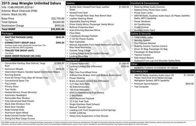 Used 2015 Jeep Wrangler Unlimited Sahara w/ Max Tow Package image 28