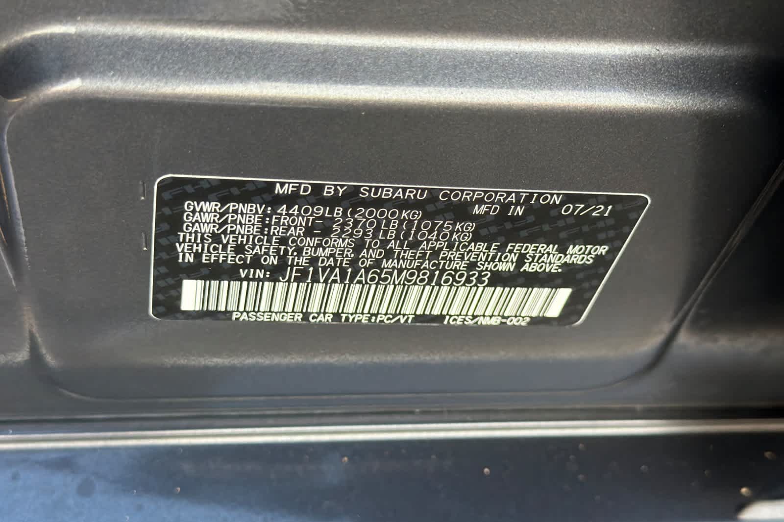 Used 2021 Subaru WRX w/ Popular Package #1 AWD/4WD image 25